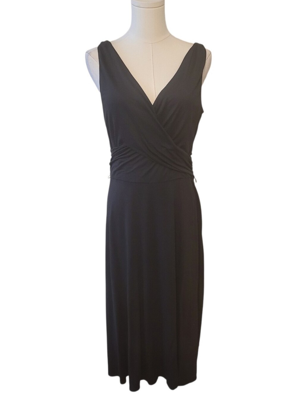 LOFT Black Sleeveless V-Neck Midi Dress Size 12